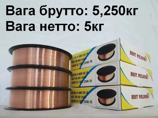 Дріт зварювальний 0,8мм обміднений ER70S-6